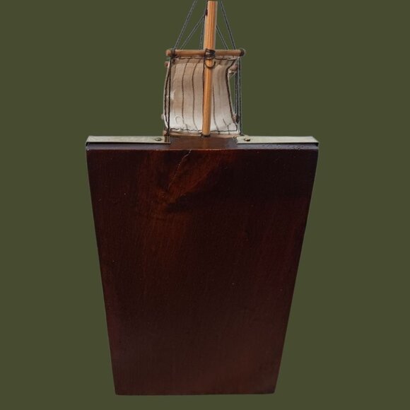 Vtg Wooden Ship Bookends With Wood & Metal Accents & Nautical Design Multicolor - Picture 9 of 14